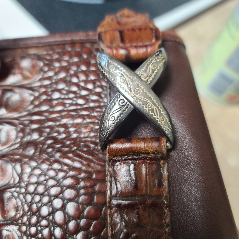 Vintage Brighton Brown Double Handle Shoulder Bag With Heart Charm 90's - Picture 14 of 14